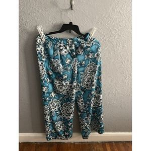 Women's blue‎ floral, Worthington Wide Leg Pants Sz 10